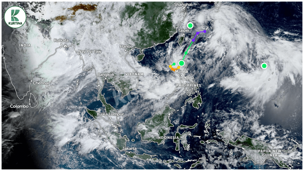 Atmospheric image of current tropical storm in the Philippines