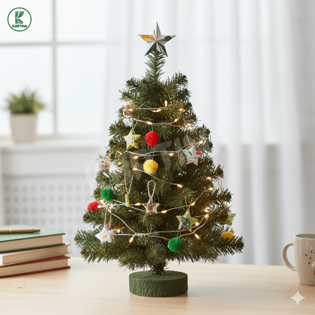 Compact budget-friendly Christmas tree in a rental apartment in the Philippines